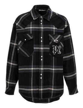 Camicia a quadri con monogramma