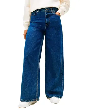 Jeans A Vita Alta Ww0ww7695 Wide Leg Emi 30