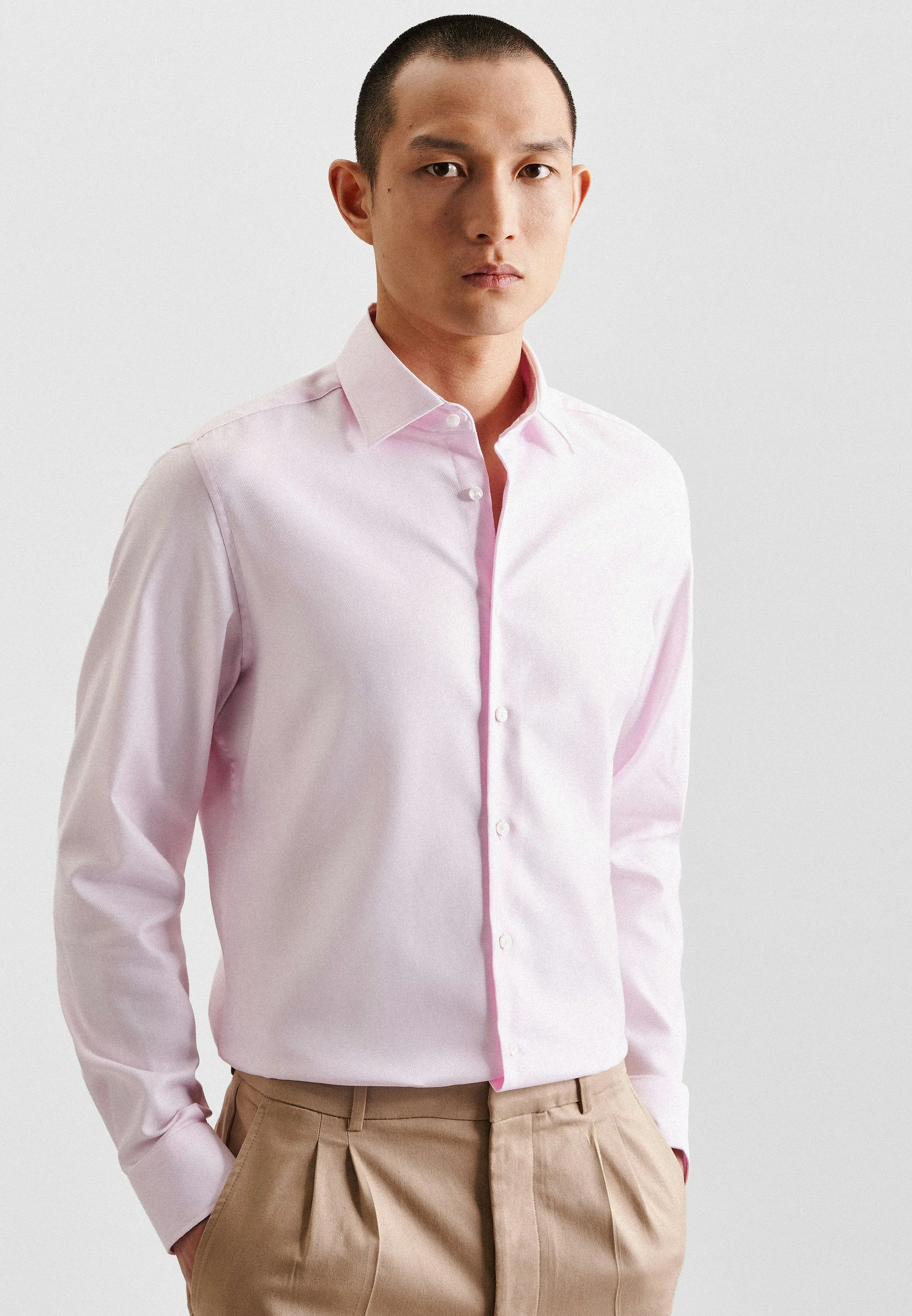 Slim Business Hemd Uni Rosa/Pink 41 - Seidensticker.com - FashionsVida