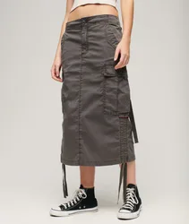 Superdry Damen Cargo-midirock Grau - Größe: 36