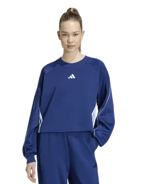 Stadium 3-stripes Crewneck Sweatshirt Donna - Felpe Blu - Taglia 36 - Jersey di cotone 36 - Adidas - FashionsVida