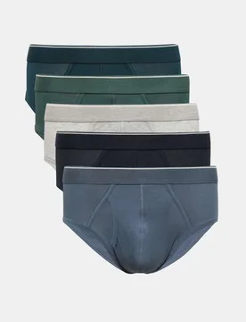Pack Cotton Stretch Briefs Multi male - M&S - FashionsVida