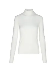 Jersey de cuello alto blanco XS