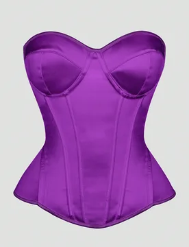 Top Corsé Estilo Corte Minimalista Elegante Púrpura con Control de Abdomen, Cordones en la Espalda y Ballenas, Cinturilla para Baile, Festival de M? - Shein - FashionsVida