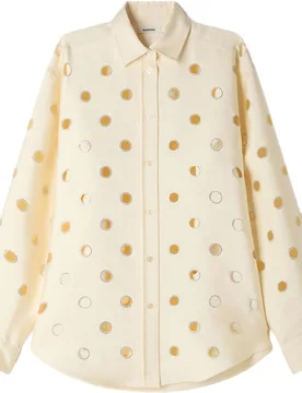 Camisa de mujer calada con strass - sandro - FashionsVida