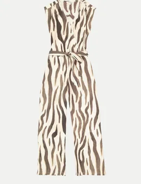 Jumpsuit mit Zebramuster Braun M - Garcia - FashionsVida