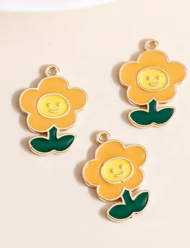 Pcs 19x24mm Cute Enamel Sunflower Charms Pendants for Jewelry Making Earrings Necklaces Keychains Accessories DIY Crafts Gifts - Aliexpress - FashionsVida