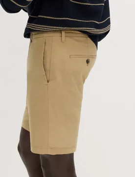 Slim Fit Stretch Chino Shorts Sandstone male - M&S - FashionsVida