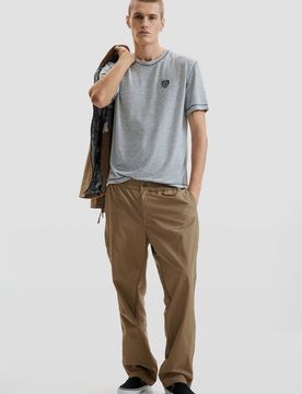 Pantalon long en tissu mixte, , Vert, S
