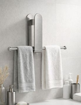 Appendino da parete multifunzionale per bagno - grigio scuro