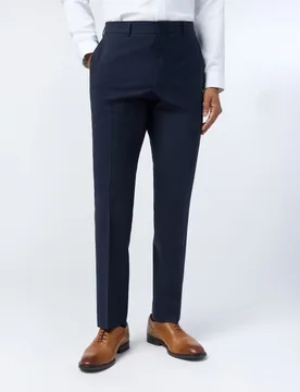 Slim Fit Wool Rich Performance Trousers Navy male - Ted baker - FashionsVida