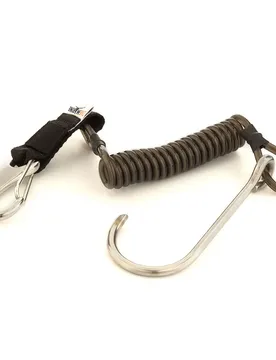 Gancio Stainless Steel Wire Tech Coil Lanyard With Single Stainless Steel Reef