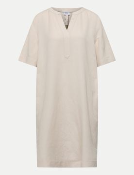 Kleid mit Tunika-Ausschnitt Beige XL
