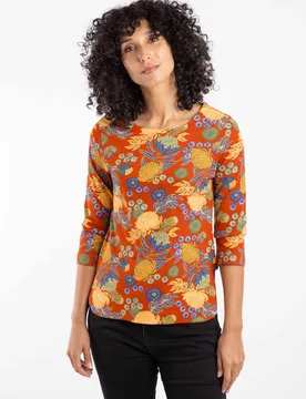 Pinto Womens Printed Jersey T-Shirt - - Size: 8 - Weird Fish - FashionsVida