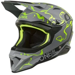 Casco Moto Cross Enduro O'NEAL 1SRS SPLASH Grigio Giallo Flu taglia XL