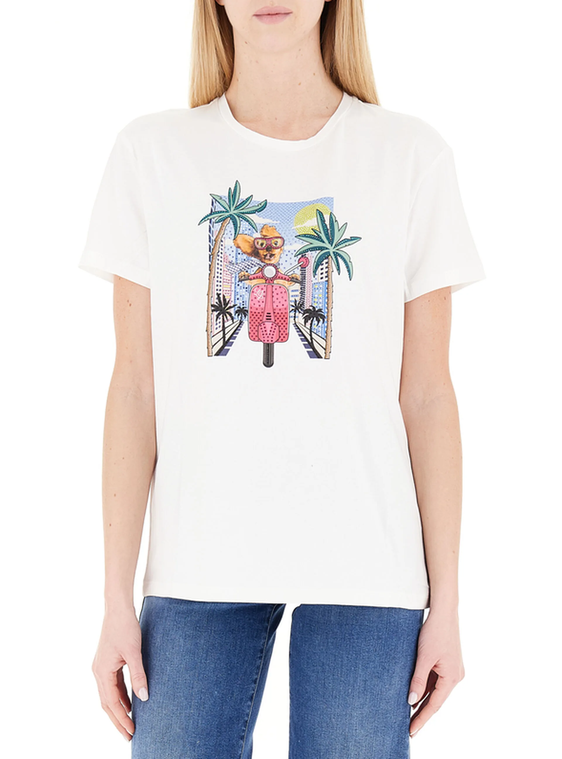 T-shirt con strass LIU JEANS BIANCO S - Liu jo - FashionsVida