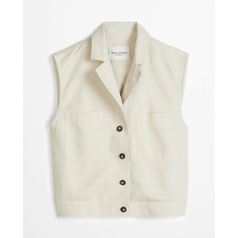 Chaleco de mujer relajado mezcla de algodón orgánico, lyocell y lino - MARC O'POLO - FashionsVida