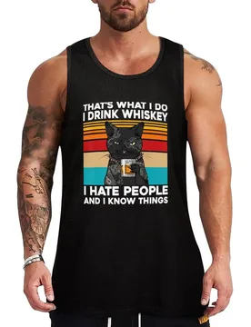 That's What I Do I Drink Whiskey I Hate People Cat Tattoo Tank Top Basic Layering Tank Top Soft Cotton Sleeveless Shirt - Aliexpress - FashionsVida
