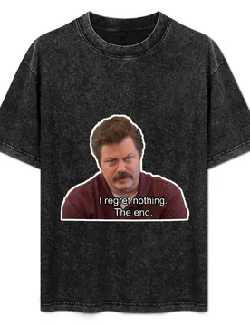 Ron Swanson- I Regret Nothing T-Shirt Running Performance Short Sleeve Tee - Aliexpress - FashionsVida