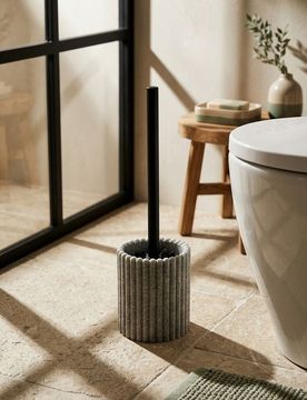 Scopino WC scanalato - grigio medio