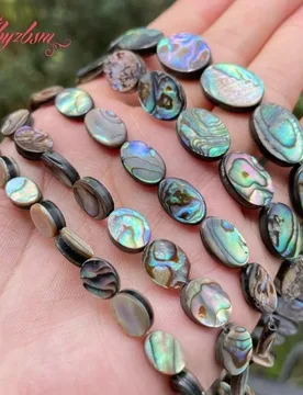 Oval Multicolor Abalone Shell Beads Loose Natural Stone Beads for DIY Needlework DIY Accessories Charms Jewelry Making 15" - Aliexpress - FashionsVida