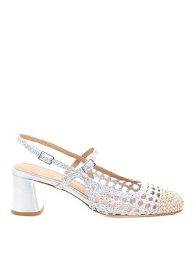Dcollet Slingback Bianco Traforato In Pelle