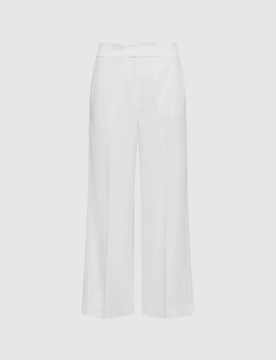 Pantalone in satin donna bianco lana
