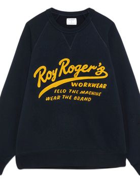 Felpa roy roger's og sweater feed the machine - washed blue navy