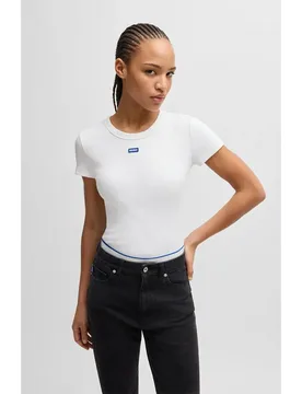 Hugo Maglietta A Maniche Corte Easy 10257055 Blue White M - Hugo Boss - FashionsVida