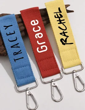 Etiqueta de equipaje bordada personalizada con nombre, correa de llavero de nailon para mochila, etiqueta duradera para maleta y bolso, regalo persona - Shein - FashionsVida