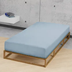 Feinjersey-Spannbetttuch taubenblau, 1x 60x120 cm - 70x140 cm