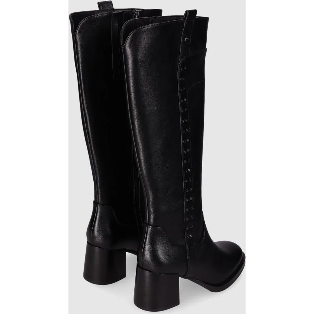 Botas básicas de mujer con tacón bloque y ojales decorativos - Chika10 - FashionsVida