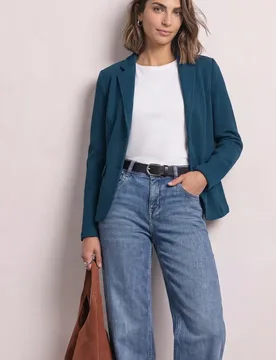 Basic Blazer mit Struktur female Blau - Street One - FashionsVida