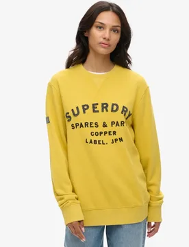 Superdry Damen Übergroßes Workwear Sweatshirt mit Applikation Gelb - Größe: L - 89.99 - FashionsVida