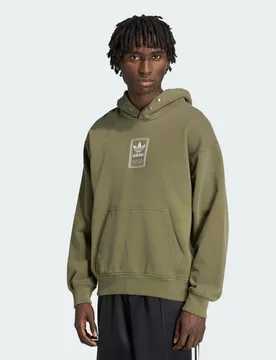 FELPA CON CAPPUCCIO ELEVATED GFX S Olive Strata - Adidas - FashionsVida