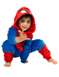 Spiderman Kostüm Kinder Einteiler blau-rot