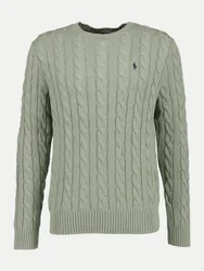 Polo Zopfstrick-Pullover mit Logo-Stick Grün L