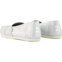 Alpargatas planas de mujer classic en piel plata