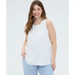Top de mujer con aplicaciones luminosas ajuste para el máximo confort