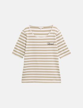 T-Shirt Gestreift Braun XL