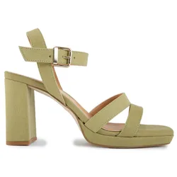 Womens Vegan Tulsi Platform Heel Sandals - Green - Size Uk 5