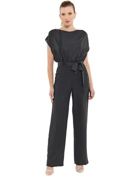 Jumpsuit mit geradem Beinschnitt Schwarz 46 - Swing - FashionsVida