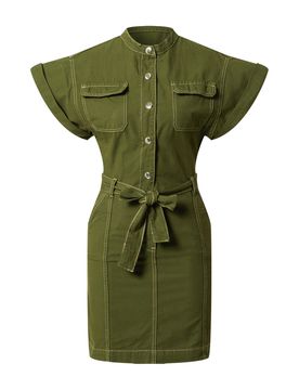 Warehouse Vestido crema / caqui