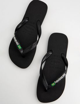 Chanclas Brasil Logo Negras, 39