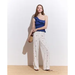 Pantalón largo de viscosa de mujer
