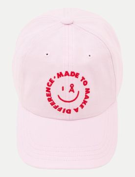Cap mit Grafik Print Rosa