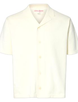 T-shirt amour intarsia relaxed polo cardigan - bianco