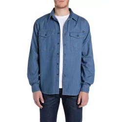 Mens Medium Blue Denim Shirt - Male - Blue - Large