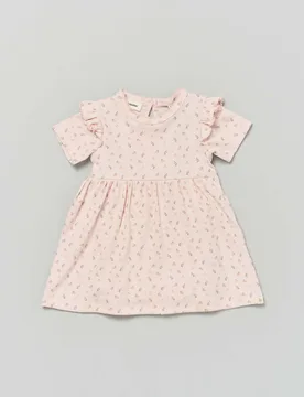 Abito Lil'Atelier rosa in cotone a costine con stampa fiori - Lil' Atelier - FashionsVida