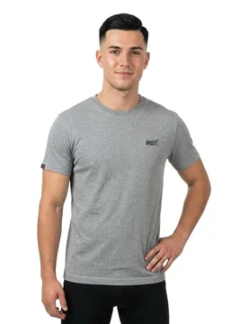 Maglietta A Maniche Corte Vintage Logo Embroidered Sleet Grey Marl XL - Superdry - FashionsVida